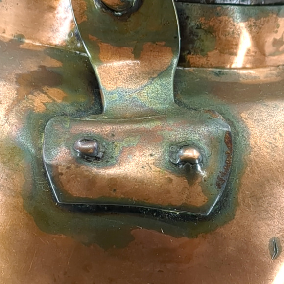 Dovetail Copper Tea Kettle Cramp Seam Antique Copper Handle Marked 4 Coppersmith - Picture 8 of 14
